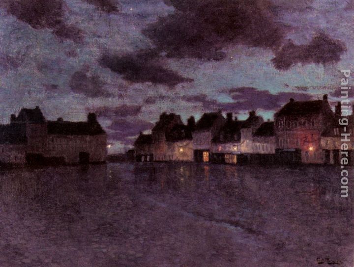 Fritz Thaulow Marketplace In France, After A Rainstorm